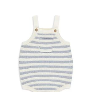 Rylee + Cru Blue and White Striped One Piece